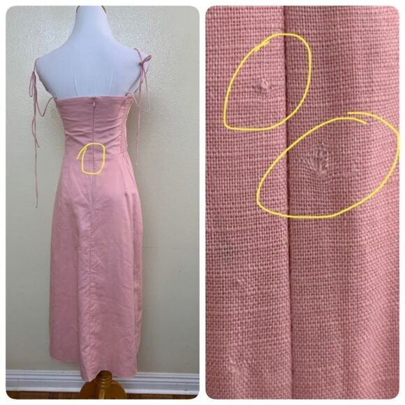 Amanda Uprichard X REVOLVE Cava Midi Dress Small Blush Pink Linen $260 - Picture 10 of 10